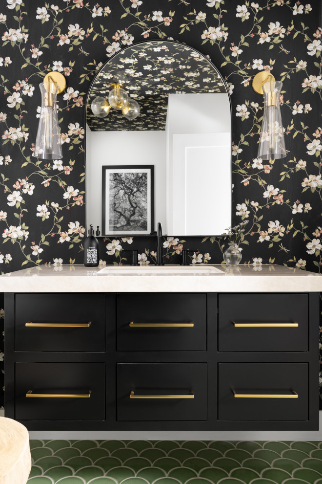 Midnight Bloom Powder Room