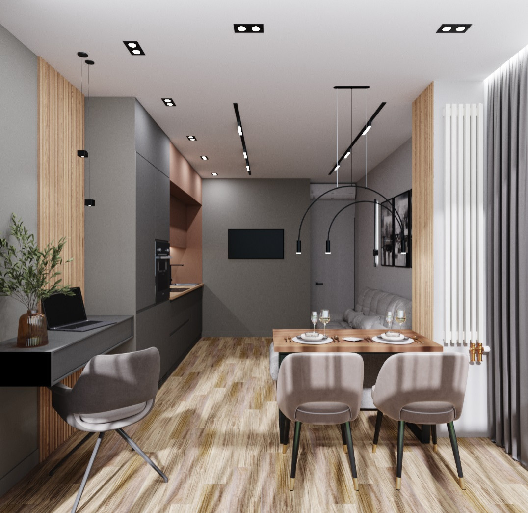 Стильная двухкомнатная квартира для молодой пары