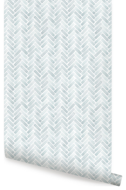 Watercolor Herringbone Peel and Stick Wallpaper - Contemporary