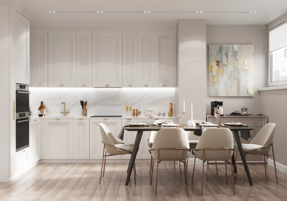 "Пудровые оттенки". Квартира 97 кв.м, ЖК "Левобережный"