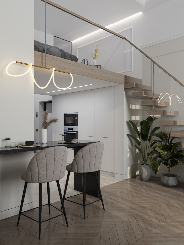 Интерьер квартиры-студии в ЖК Сосновка