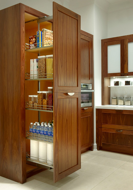 Contemporary Walnut Kitchen Cabinets Traditional Kitchen