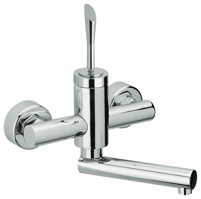 Single-Lever Wall Mounted Sink Mixer With Movable Spout