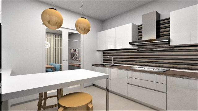 Digital Home Staging Villetta contemporain-cuisine