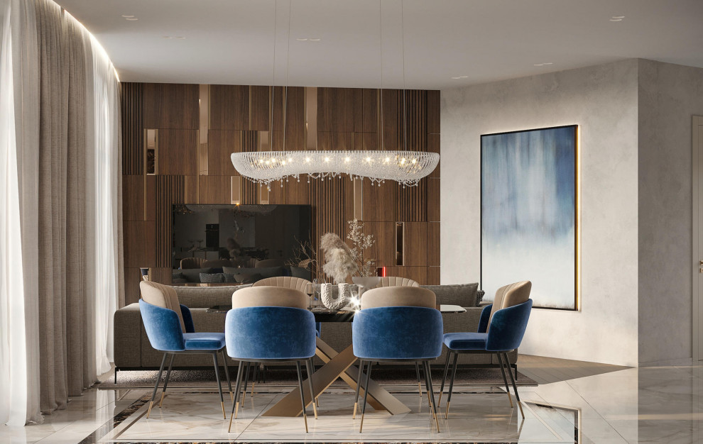 Роскошный дизайн квартиры в стиле современная классика в ЖК "Квартал Лахта парк"