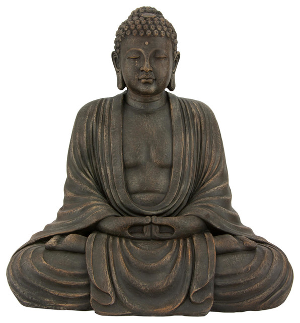 2 1/2 ft. tall japanese sitting buddha statue - asian - home decor 2 1/2 ft. tall japanese sitting buddha statue - asian - home decor