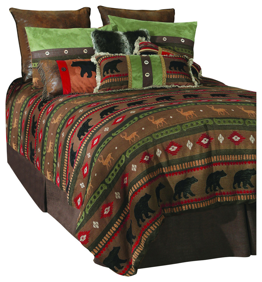 Carstens Forest Walk 5Piece Rustic Cabin Comforter Set, Queen Rustic
