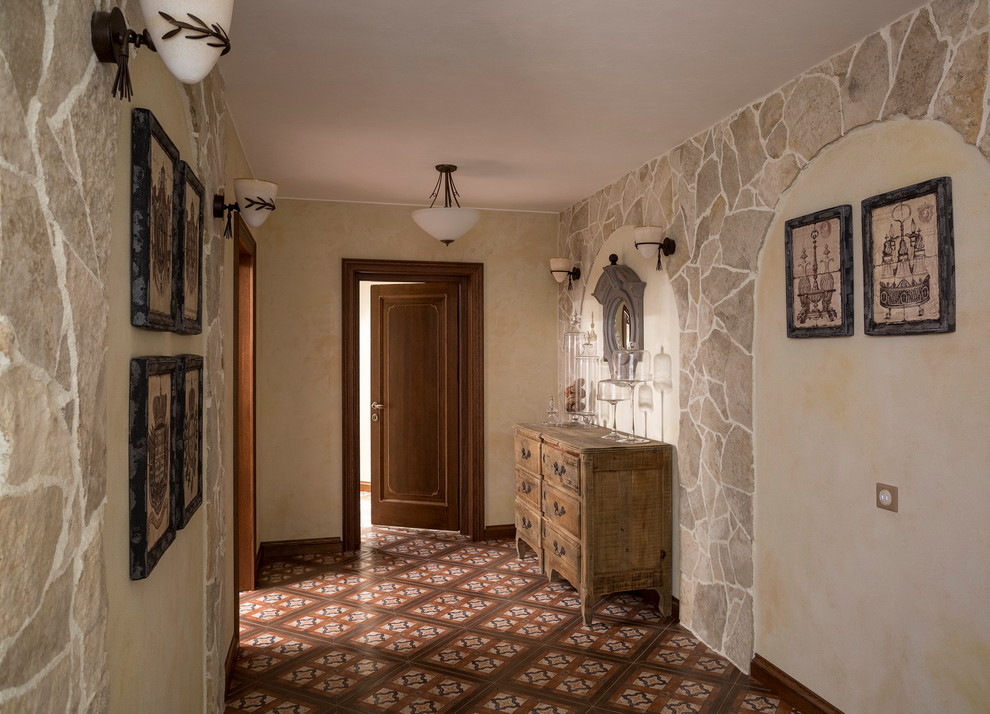 Country hallway in Other with beige walls.