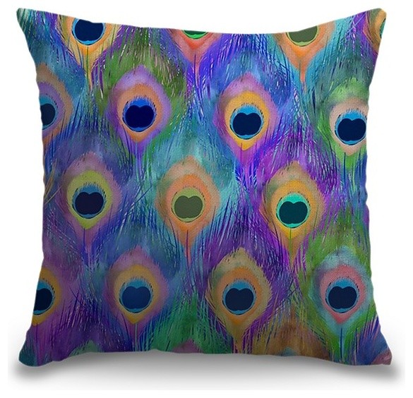 "Peacock Eyes" Outdoor Pillow 20"x20"