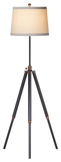 Tripod 1-Light Floor Lamp Bronze-Ant.