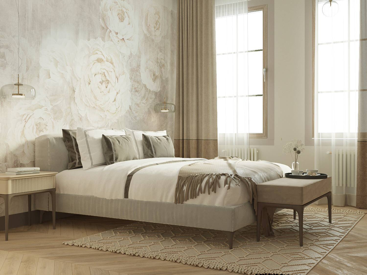 Спальня в загородном доме. Завидово. 250 м.кв.