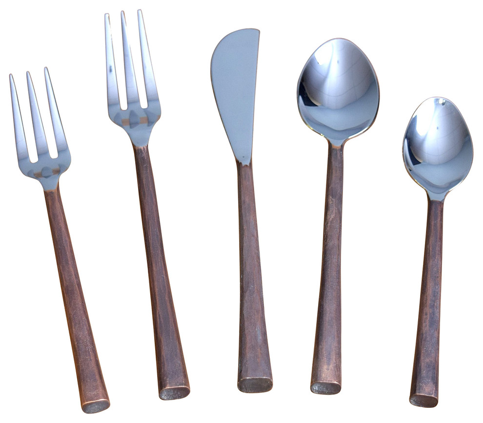 Canyon 5Piece Flatware Set Farmhouse Flatware And Silverware Sets