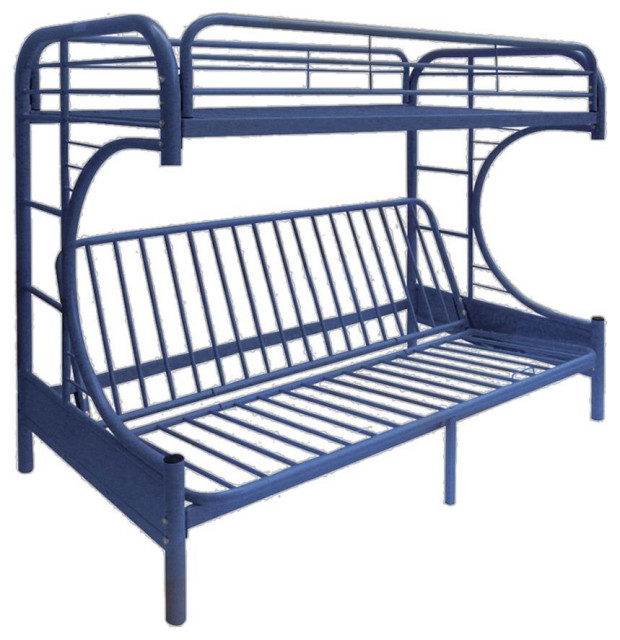 Eclipse Twin/Full/Futon Bunk Bed, Navy Contemporary Bunk Beds by