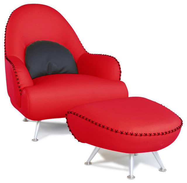 red microfiber chair