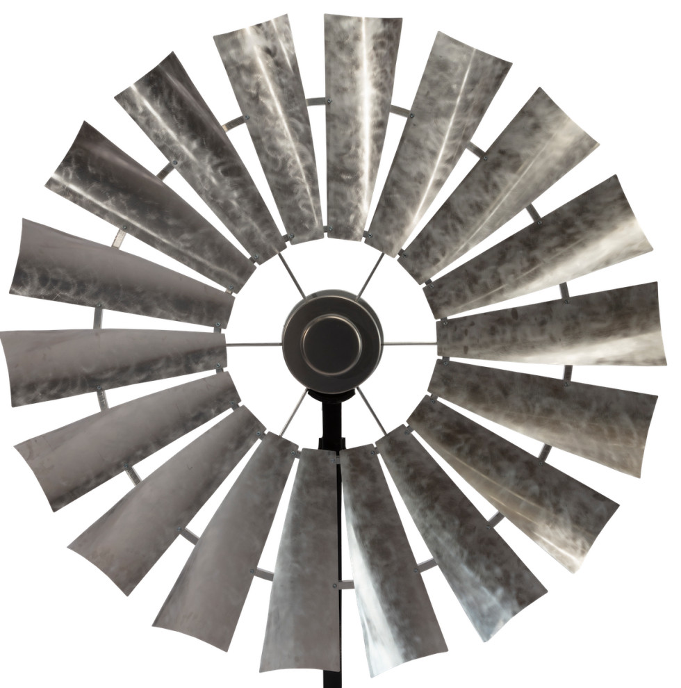 52 Inch Brushed Metal Windmill Ceiling Fan, The Patriot Fan