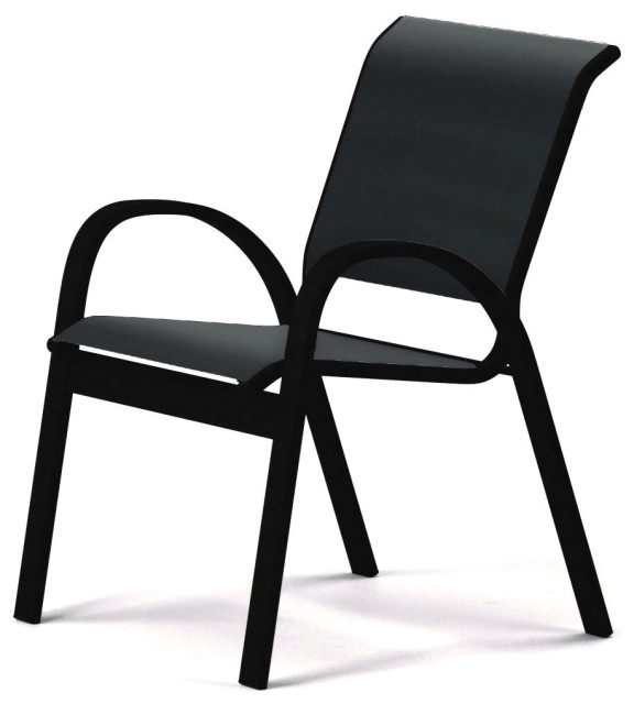 Aruba II Sling Cafe Chair, Textured Black, Black