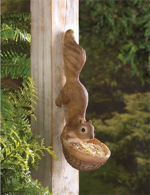 Scurrying Squirrel Birdfeeder Rustic Bird Feeders By Koolekoo