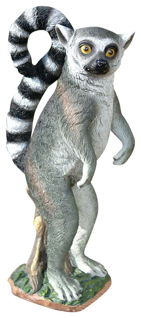 MADAGASCAR RING TAIL LEMUR STATUE Monkey Sculpture Outdoor Garden Yard Lawn Art