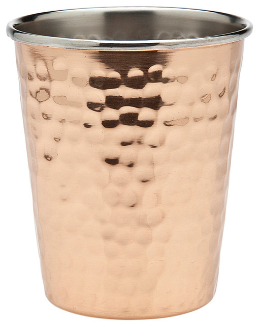 Copper Mint Julep Hammered Traditional Cocktail Glasses by