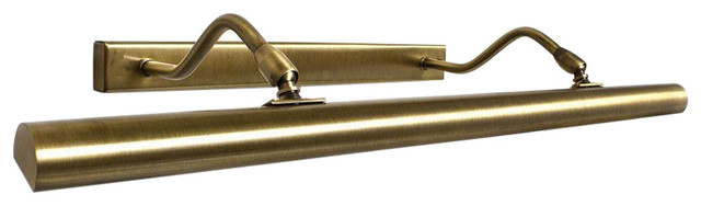 Twin Antique Brass Halogen Picture Light, 56 cm