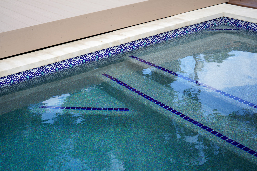 Small side yard pool photo in Austin