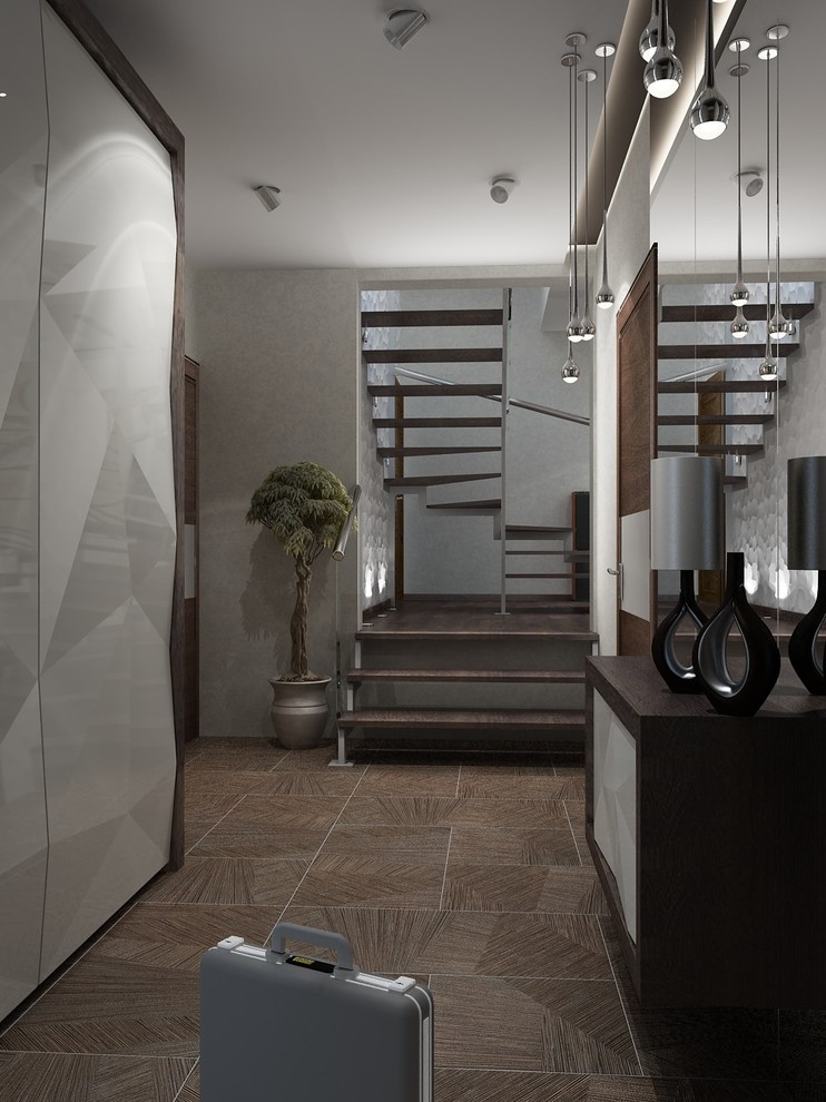 Прихожая в СОВРЕМЕННОМ стиле в частном доме