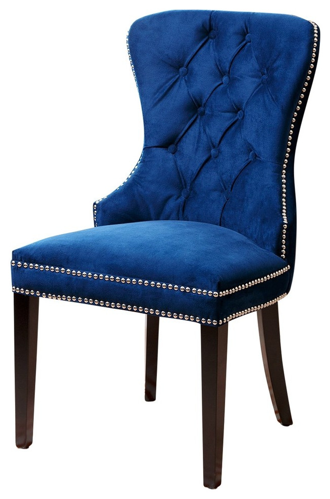 Miiko Tufted Velvet Dining Chair, Blue