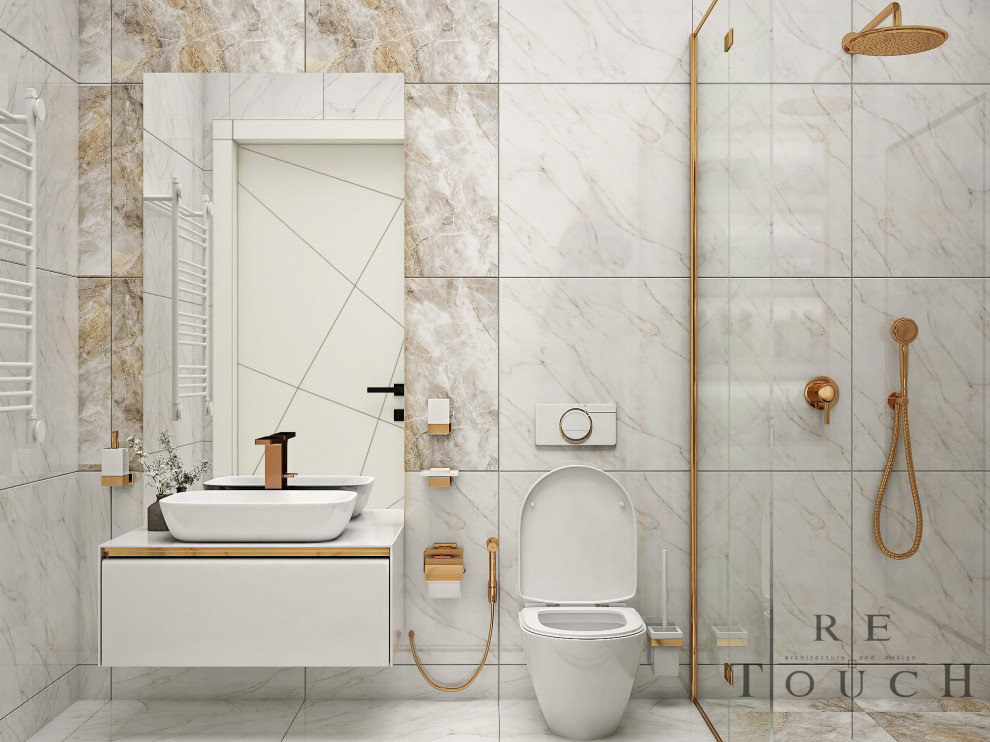 Bathroom Project : white and gold