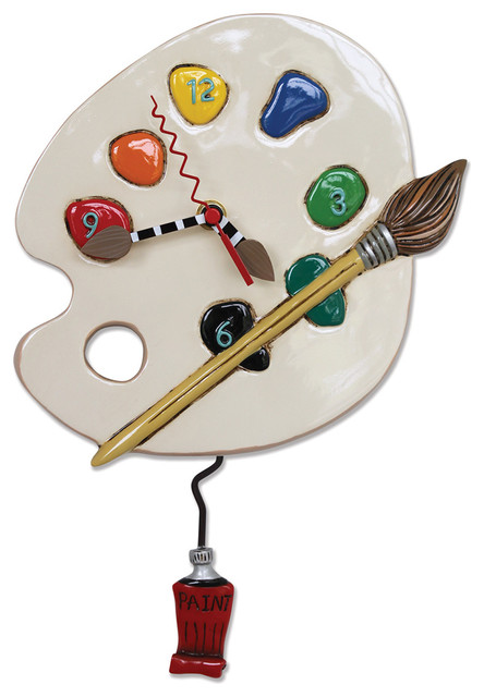 Allen Designs Art Time Pendulum Whimsical Battery Operated Wall Clock Allen Designs Art Time Pendulum Whimsical Battery Operated Wall Clock