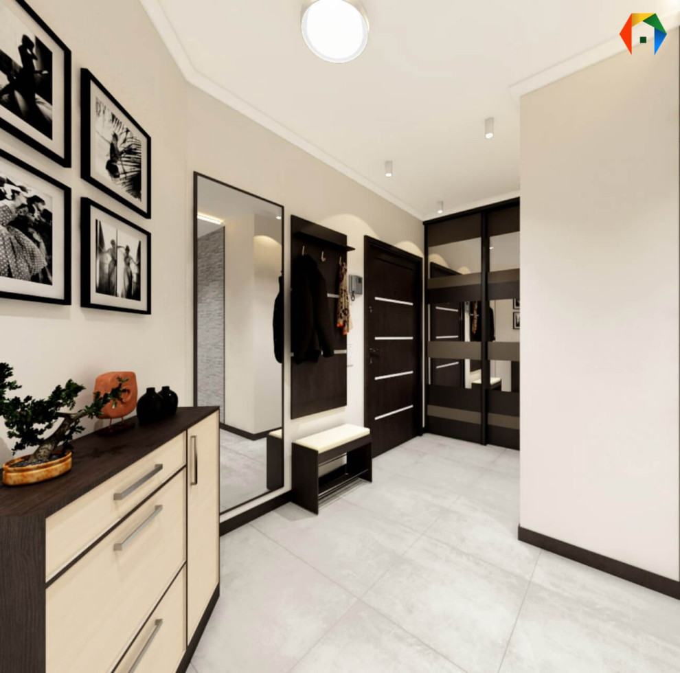 Сколковская. Дизайн-проект 3-комнатной квартиры, с коллажами и визуализацией в О