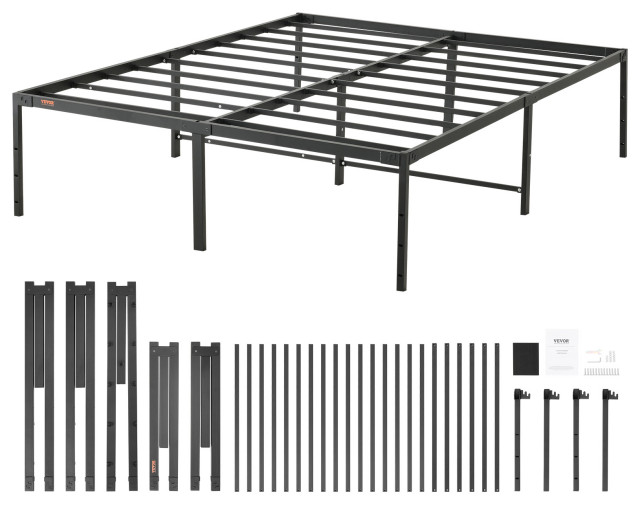 VEVOR Queen Size Bed Frame 18" Metal Bed Frame Platform 1500 lbs Noise Free Contemporary Bed