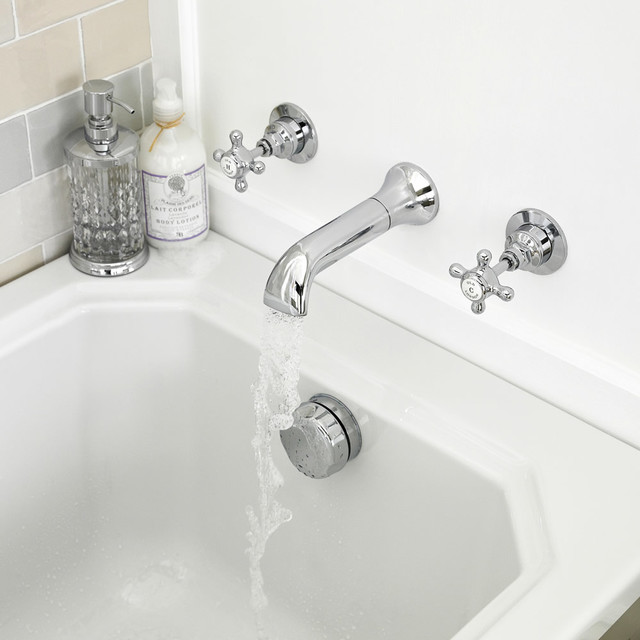 Old London Topaz Wall Mounted Bath Tap Set