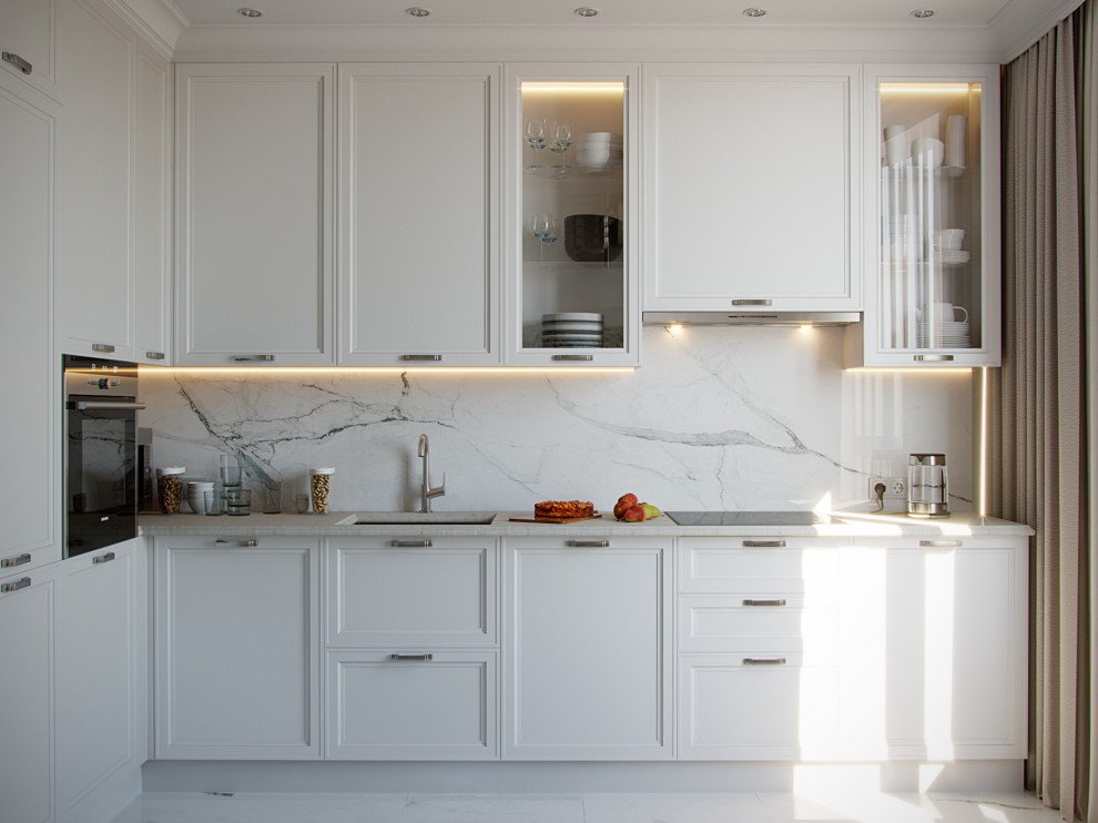 Дизайн небольшой кухни в пастельных тонах