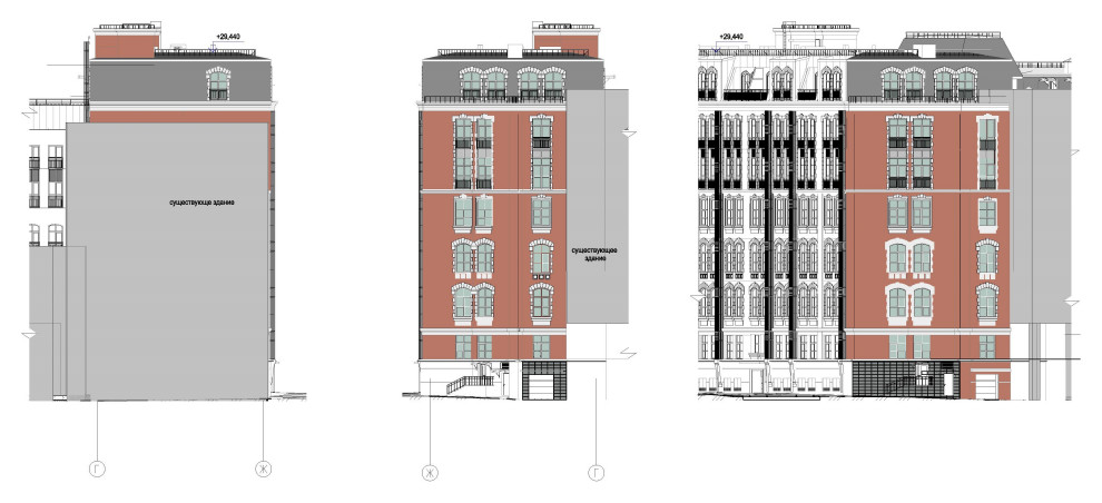 Боковые фасады