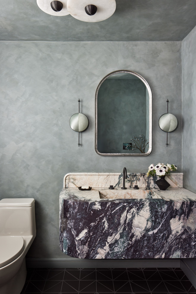 Inspiration for a contemporary powder room remodel in New York