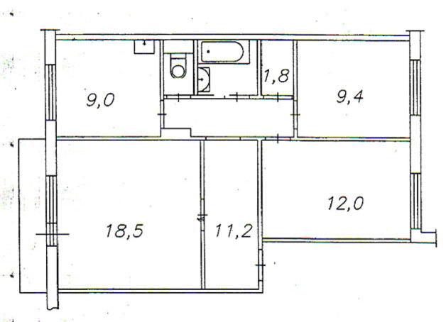 Варианты перепланировки 3-комнатной квартиры в панельном доме серии П-44