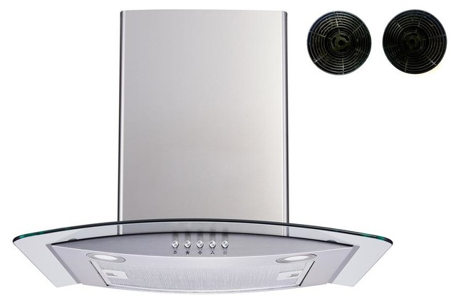 Winflo Convertible Wall-Mount Range Hood, Carbon Filters ...