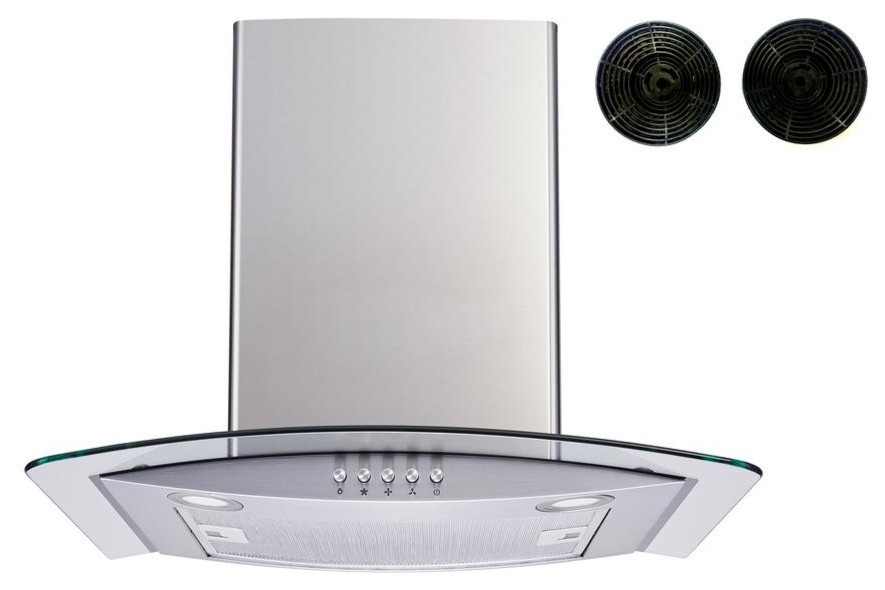 Winflo Convertible WallMount Range Hood, Charcoal Filters, 30