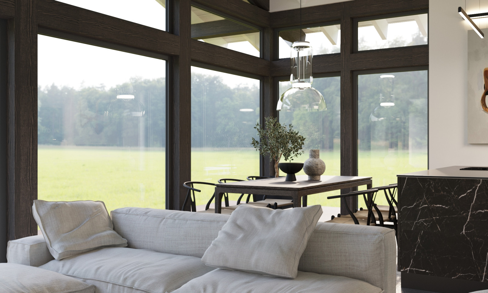 Дом-фахверк, юго-запад Подмосковья, 100 кв.м.