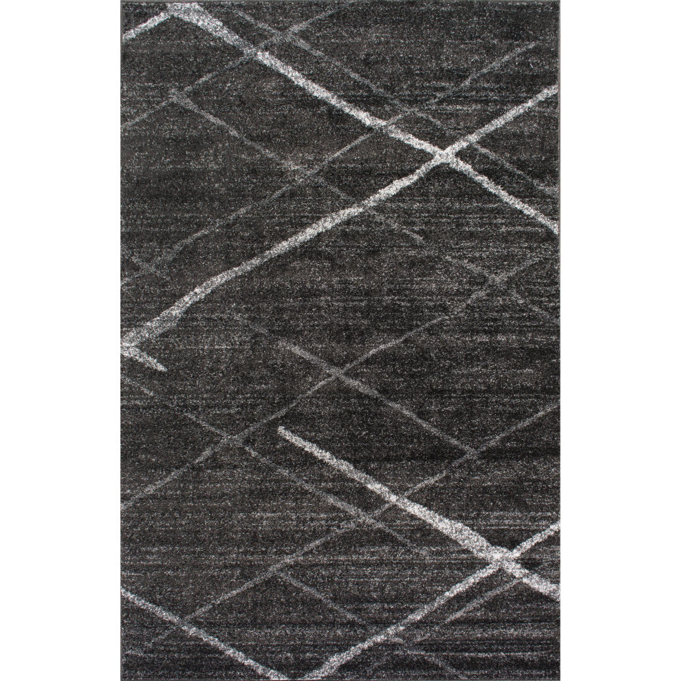 nuLOOM Thigpen Striped Contemporary Area Rug, Dark Gray, 6' Square