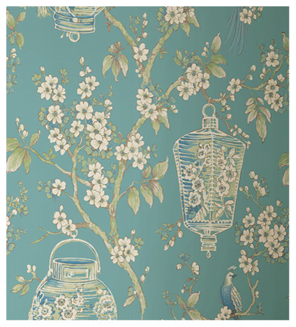 Mirabelle Lanterns Serenity Wallpaper, Turquoise