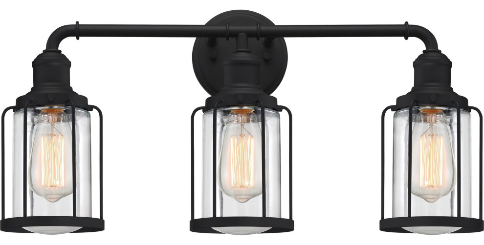 Luxury Industrial Chic Bath Vanity Light, Natural Black, UQL3501 Industrial Bathroom Vanity