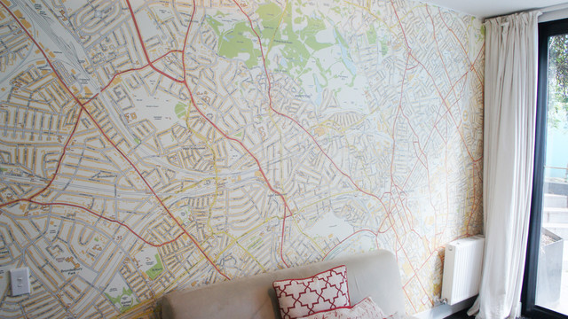 Postcode map wallpaper contemporary