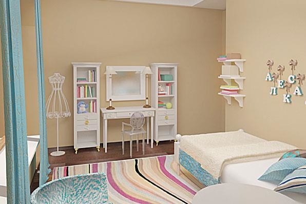 Детская комната для семилетней девочки.