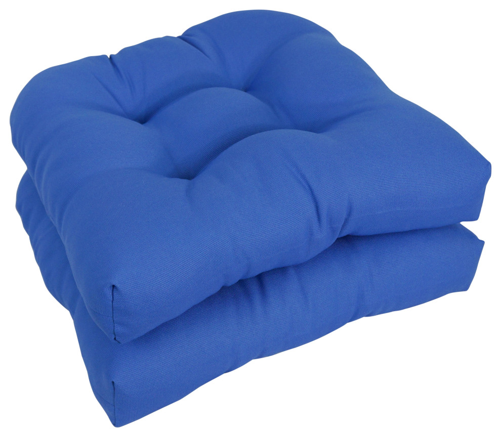 19" UShaped Dining Chair Cushions, Set of 2, Cobble Capri