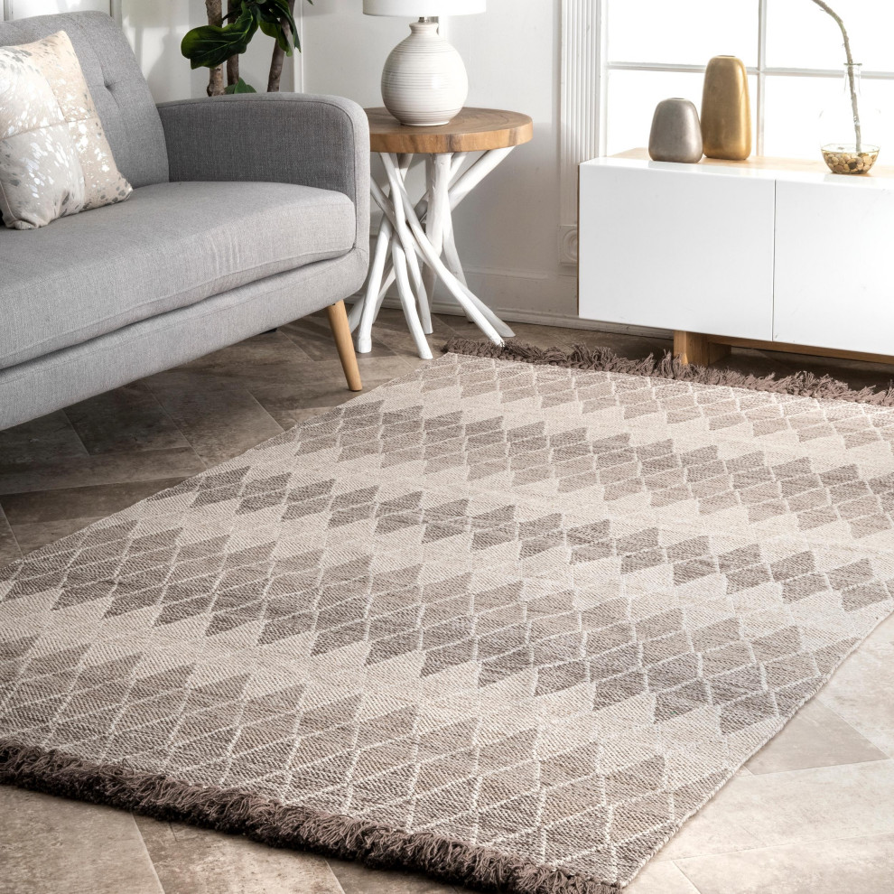 nuLOOM Flatweave Cotton Bartlett Geometric Area Rug Contemporary