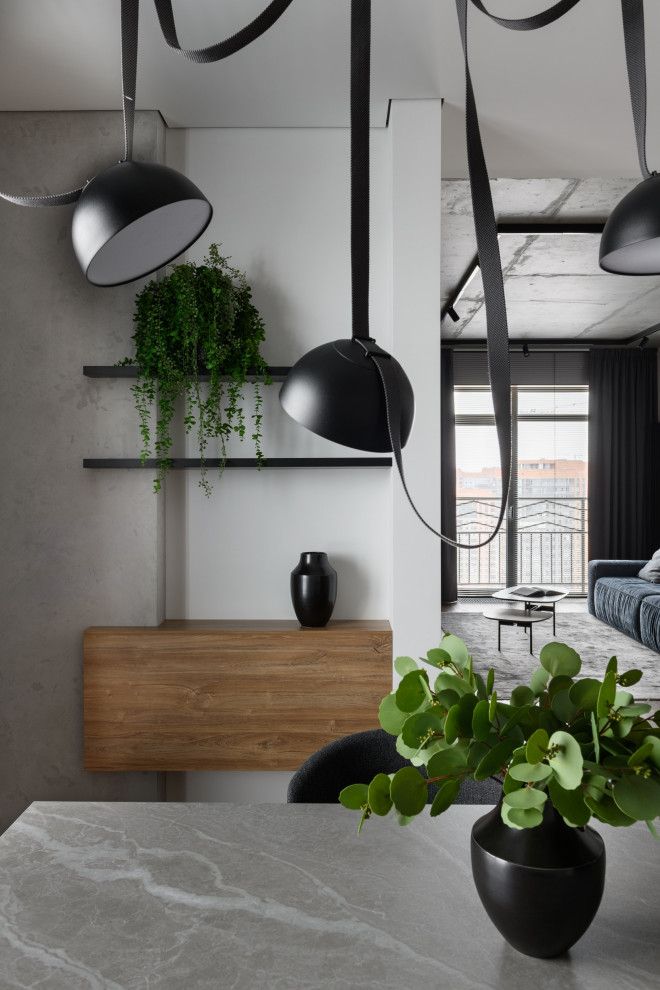 Брутальная трехкомнатная квартира 90 кв.м. с видом на реку