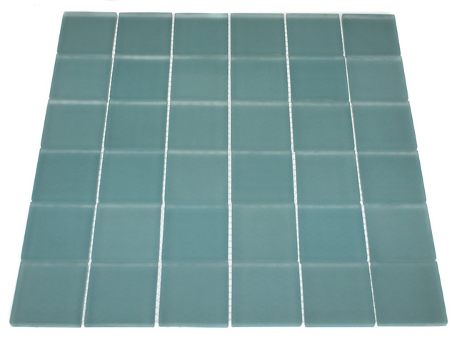 Loft Turquoise Frosted 2" X 2" Glass Tiles