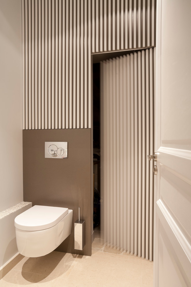 This is an example of a contemporary powder room in Dijon.