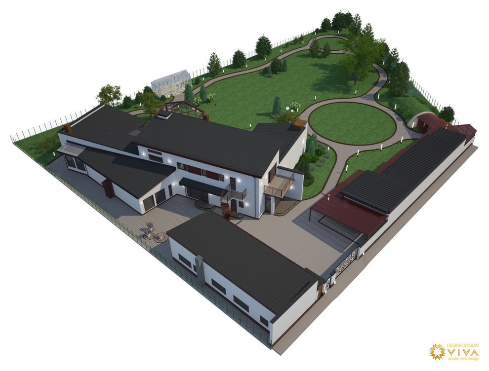 3D визуализация участка и строений в поселке Медовое, Санкт-Петербург